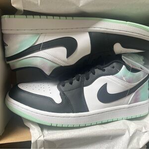 Jordan Black and White Sneakers with Mint Highlights